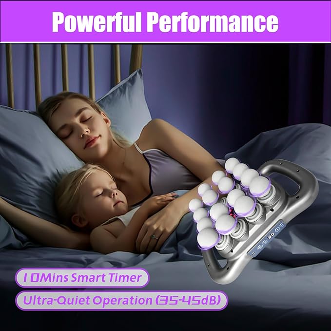 Massage Gun Deep Tissue with 16 Heads 9 Modes &amp 9 Levels – Full Body Muscle Massager for Fascia Electric Percussion Massager Gun for Muscles