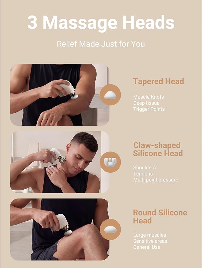 Modi Mini Massage Gun | Portable Powerful 3200RPM Handheld Massager | High Intensity Muscle Massager | Massage Gun Deep Tissue | Lightweight Percussion Body Massager Gun Relief | Airplane Safe