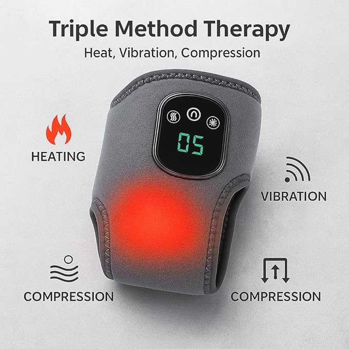 2026 New Upgranded Foot Revive Massager for Neuropathy Portable Triple Method Heated Ankle Wrap with Extension Strap 3 Vibration Modes 5 Heat Levels for Foot Relaxation (1 pcs)