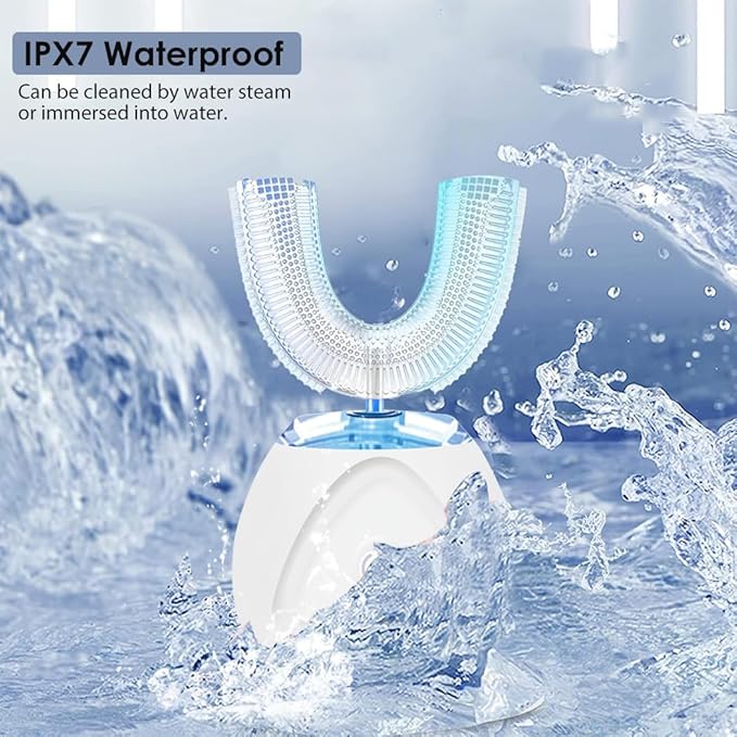 360 Ultrasonic Toothbrush Automatic Toothbrushes Auto Sonic Tooth Brush Teeth whitening Brush with Timer &amp Wireless Charging 360° Ultrasonic Electric Toothbrush for Adult