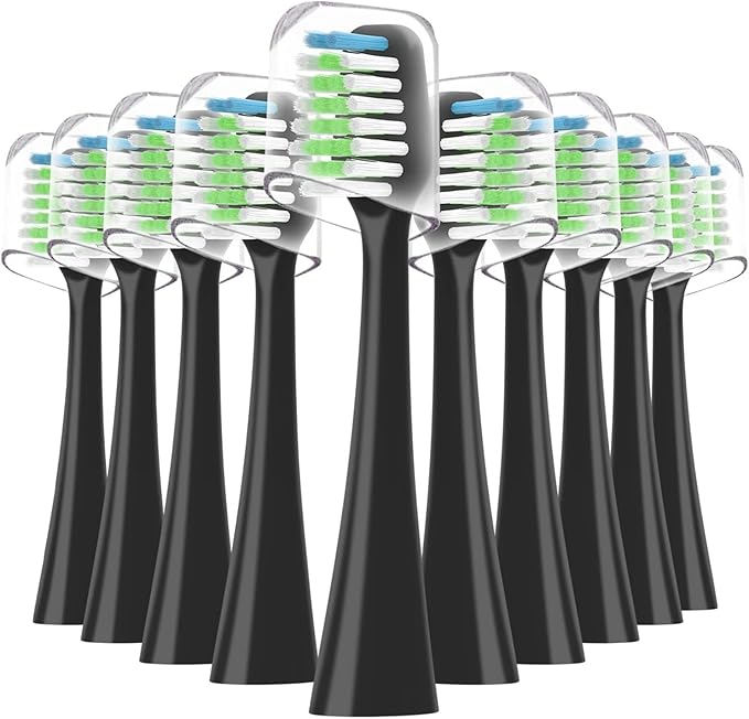 Sonic Replacement Toothbrush Heads Compatible for Waterpik Complete Care 9.0 (CC-01) 5. (WP-862) Electric10 Count(Black)