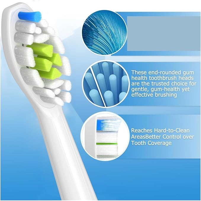 16pcs Replacement Toothbrush HeadsCompatible for Brush Head 4100 6500 6100 7500 5300 1100(16pcs Black)
