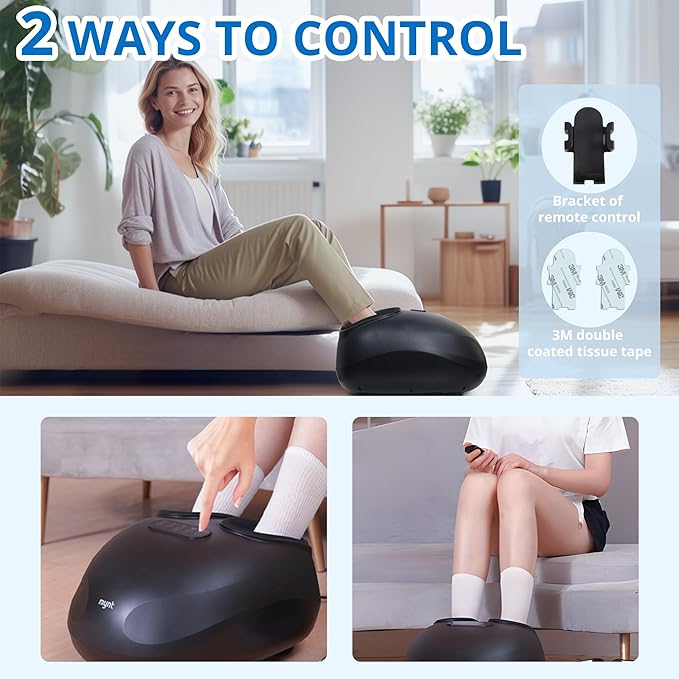 Mynt Shiatsu Foot Massager for Plantar Fasciitis Feet Massage Machine with Heat Deep Kneading Compress Foot Warmer for Pain Relief Fits Up to 14 Gift for Father Mother