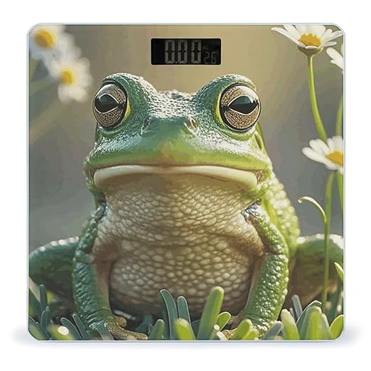 Digital Bathroom Scale for Body Weight Scale with Bright LCD Display High Accuracy Step-On Technology Auto On/Off Cute Frog Digital Scales 400 Lbs /180kg