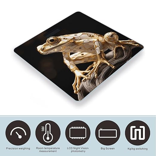 Heavy Industry Frog Digital Bathroom Scale for Body Weight Weighing Scale with Backlit LCD Display High Precision Measurements &amp Measures Weight Up to 180kg