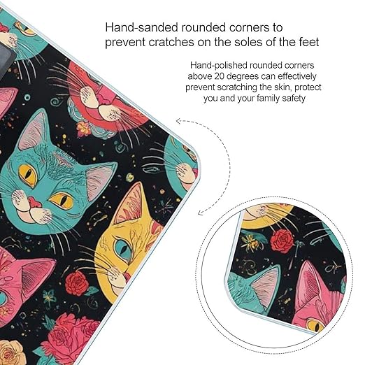 Men's Smart Scale for Body Weight Digital Bathroom Weighing Scale Automatic Switch Energy Saving Scale Day of The Dead Halloween Sugar Cat Skull