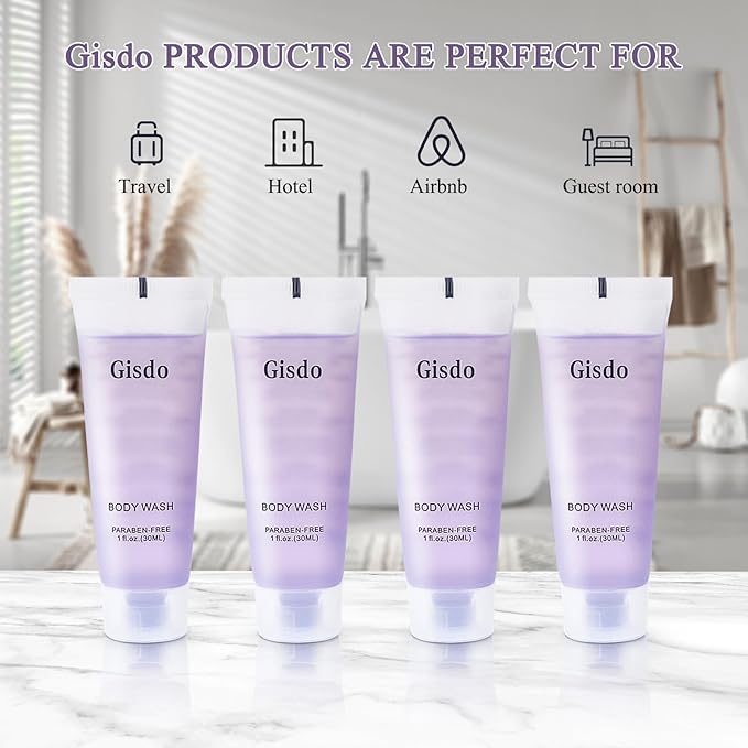 Travel Size Body Wash Bulk (1 fl oz 100 Pack) Refreshing Hotel Body Wash Mini and Small Size Guest Hotel Toiletries in Bulk