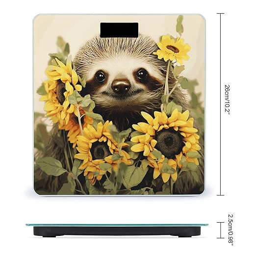 Sloth Sunflower Scale for Body Weight Digital Bathroom Scale Accurate Smart Weight Scales with Large Display Weighing Machine High Precision Scales