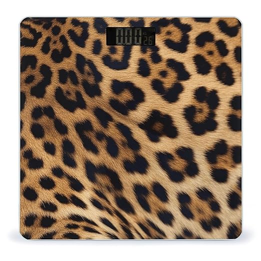 Rough Leopard Print Scale for Body Weight Digital Bathroom Scale Accurate Smart Weight Scales with Large Display Weighing Machine High Precision Scales