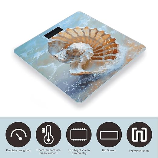 Ocean Seashell Scale for Body Weight Smart Scales Digital Bathroom Scale High Precision Weighing Scales with Large Display Weighing Machine for People