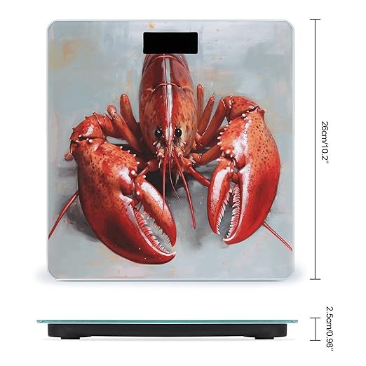 Lobster Bathroom Scale Rounded Smart Scale for Body Weight Automatic Power On/Off Weight Scales Accurate Bathroom Digital Scales for Pet Home Bedroom Kitchen