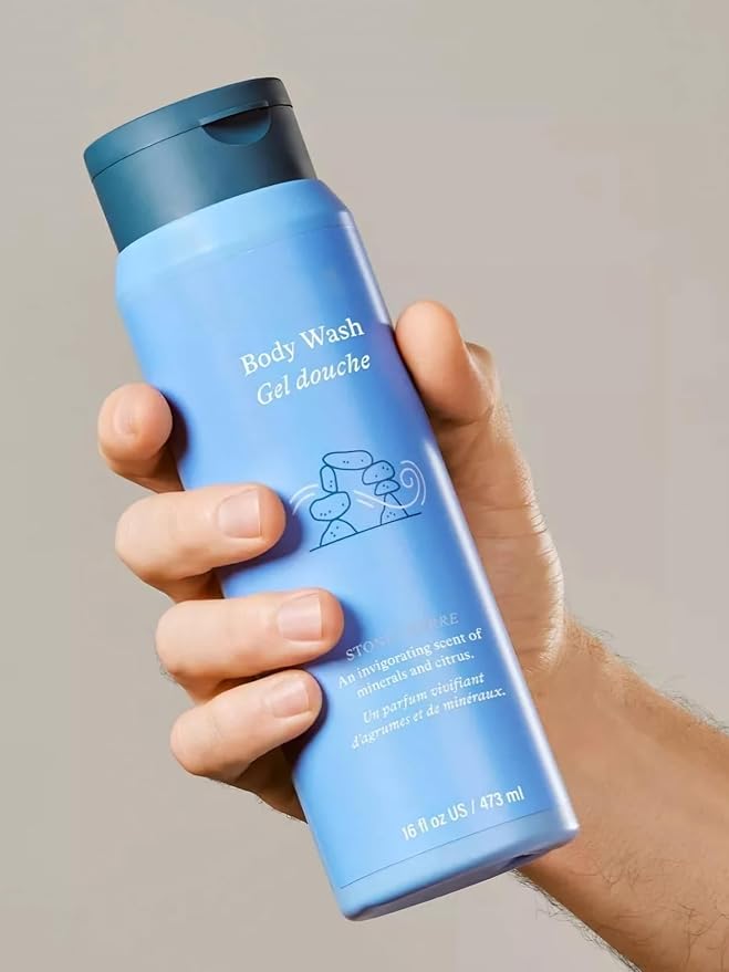 Harrys Gel-Body Wash/STONE: an invigorating scent of minerals &amp citrus - Japanese Yuzu Charcoal Bergamot - 16oz