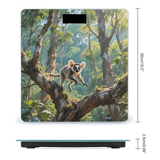 Lemur Weight Scale Large Digital Bathroom Scales with Bright LED Display Non Slip Digital Scale and Step On Fashion Weighing Machine for Body