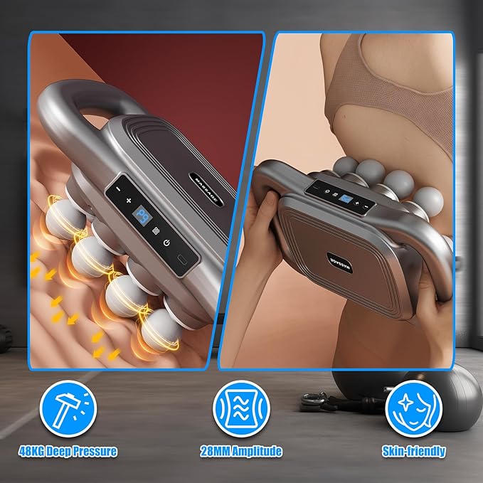 Massage Gun Deep Tissue – 16 Heads 9 Speeds &amp 9 Modes High Power Percussion Massager Gun for Full Body Relief Fascia Massage Gun for Muscle