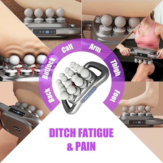 Massage Gun Deep Tissue with 16 Heads 9 Modes &amp 9 Levels – Full Body Muscle Massager for Fascia Electric Percussion Massager Gun for Muscles
