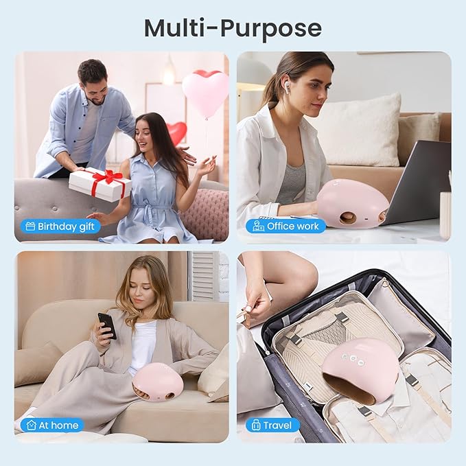 Hand Massager with Heat and Compression for Arthritis and Carpal Tunnel Relief at Home Portable Electric Cordless Hand Massager with 3 Heat Levels &amp 3 Compression Levels Gifts for Women - Pink