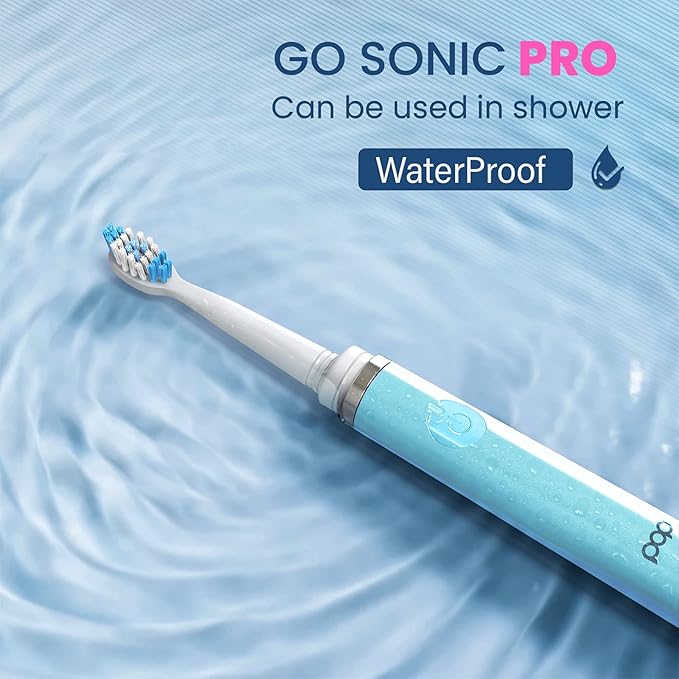 Pop Sonic Ultimate Pro Rechargeable Toothbrush (Hawaiian Blue) - 40000 Strokes/Min - Long-Lasting Nylon Bristles - Teens &amp Adults with Quadrant Pacer &amp Timer