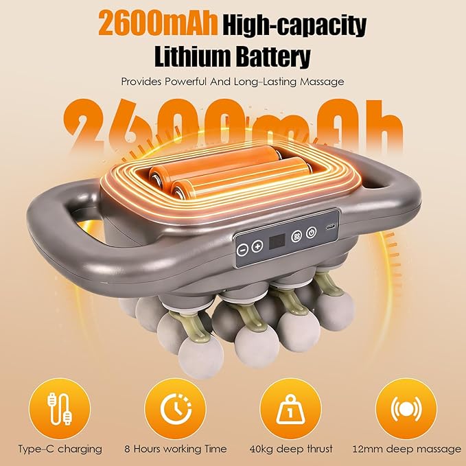 2026 16 Head Massage Gun Deep Tissue – Multi Head Massage Gun 2600mAh Electric Percussion Massager with 9 Modes &amp Levels Portable Massager for Legs Waist Back Neck &amp Muscles