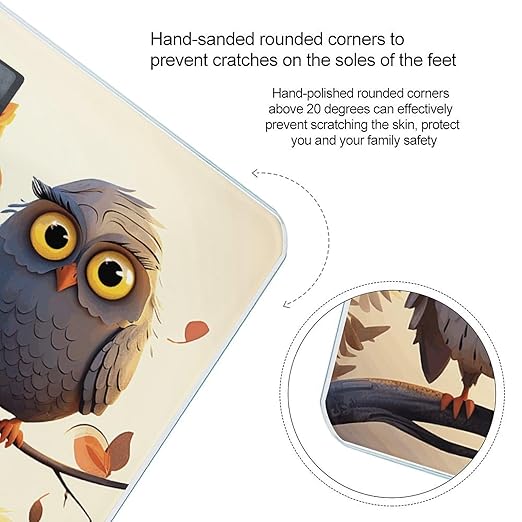 Owls Birds Bathroom Scale Rounded Smart Scale for Body Weight Automatic Power On/Off Weight Scales Accurate Bathroom Digital Scales for Pet Home Bedroom Kitchen