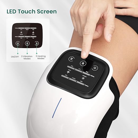 Snailax Cordless Knee Massager with Heat 3 Vibration Modes &amp 3 Heating Levels Knee Brace Wrap Gifts