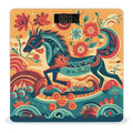 Painted Horse Scale for Body Weight Anti-Slip Sturdy Tempered Glass Weighing Machine Highly Digital Accurate Bright LCD Bathroom Scale for Household Gift