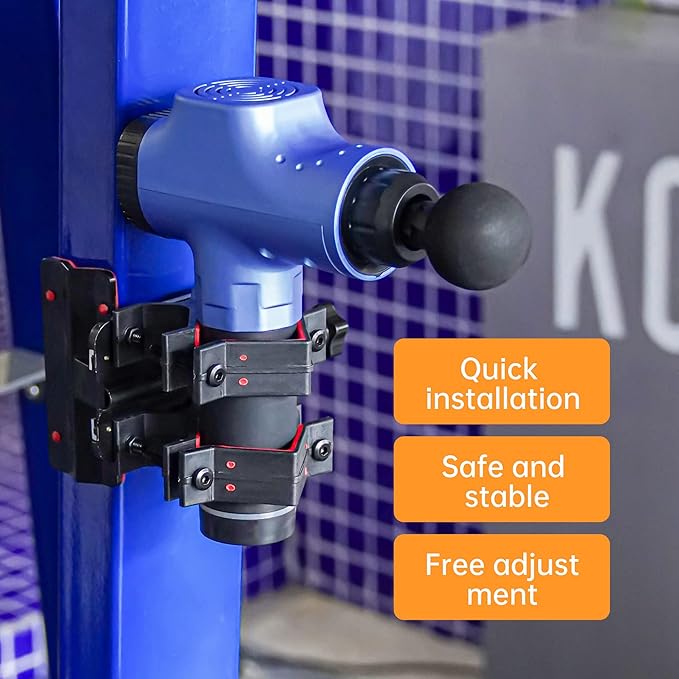 Hand-Free Massage Gun Holder for Back Percussive Muscle Massage Gun Mount for Self-Massage Compatible with Most Massage Guns for Hard to Reach Areas Mechanical Structure adapts to Most venues