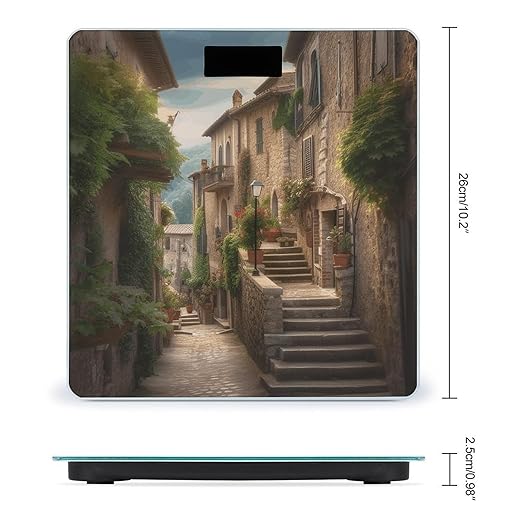 Italy TuscanScale for Body Weight with LCD High Precision Weighing Scales Fashion Sturdy Tempered Glass Weight Scales Easy-to-Read Digital Bathroom Scale for Daily 400lb