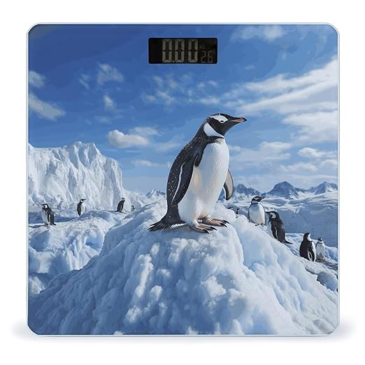Snow Mountain Penguin Bathroom Scale Weight Scale for Body WeightHighly Accurate Digital Weighing Machine Clear LED Display Digital Bathroom Body Scale 400lb/182kg