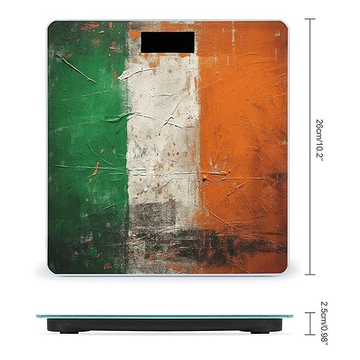 Hand Drawn Flag Pattern Scale for Body Weight Accurate Digital Bathroom Scale Toughened Glass High Precision Scales Smart Weight Scales with Large LCD Backlight Display Weighing Machine