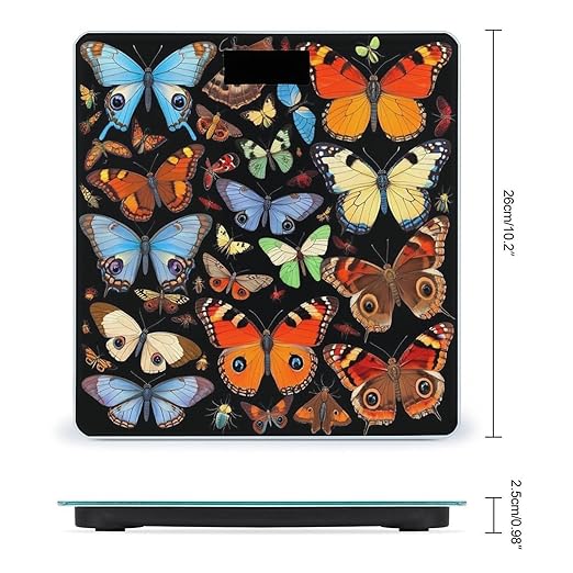 Digital Bathroom Weighing Scale Energy Saving Scale Smart Scale for Body Weight Moth Bee Butterfly Pattern