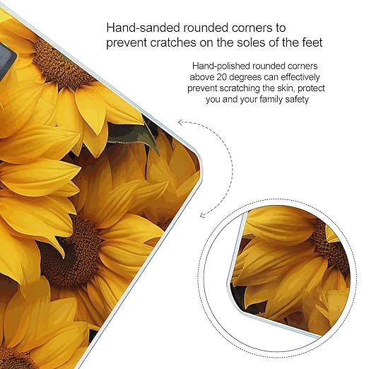 Many Sunflowers Bathroom Scale Ultra-Bright Liquid Crystal Screen Weight Scale Accurate Bathroom Body Scales for Body Weight Bathroom Pet Home Bedroom Gift-Giving
