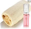 1.7 oz Single Foamer Pump Shower Gel Bottle with 12 Pack Natural Loofah Body Scrub (5 inches)