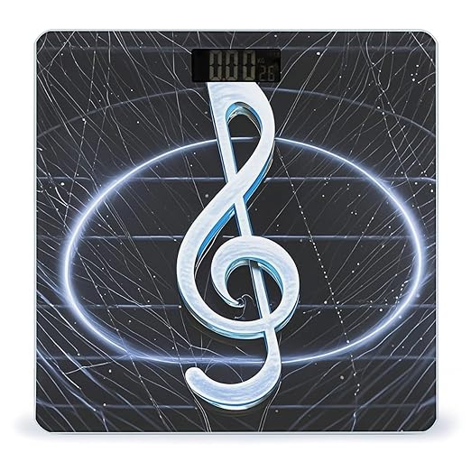 Musical Note Scale for Body Weight Digital Bathroom Scale Toughened Glass High Precision Scales for Body Weight with Large LCD Backlight Display Weight Scales