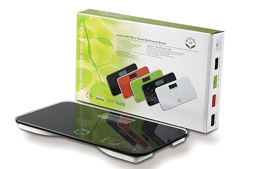NewlineNY Auto Step On Super Mini Travel Bathroom Scale 5.25 x 8.5 SBB0638SM: Black