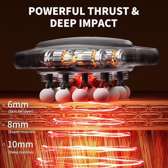 VTT 16 head massage gun deep tissue Percussion Muscle Massager with 16 Heads 3 Modes &amp 30 IntensitiesQuiet Handheld Massager for Back Neck Shoulder Legs Muscle Pain Relief