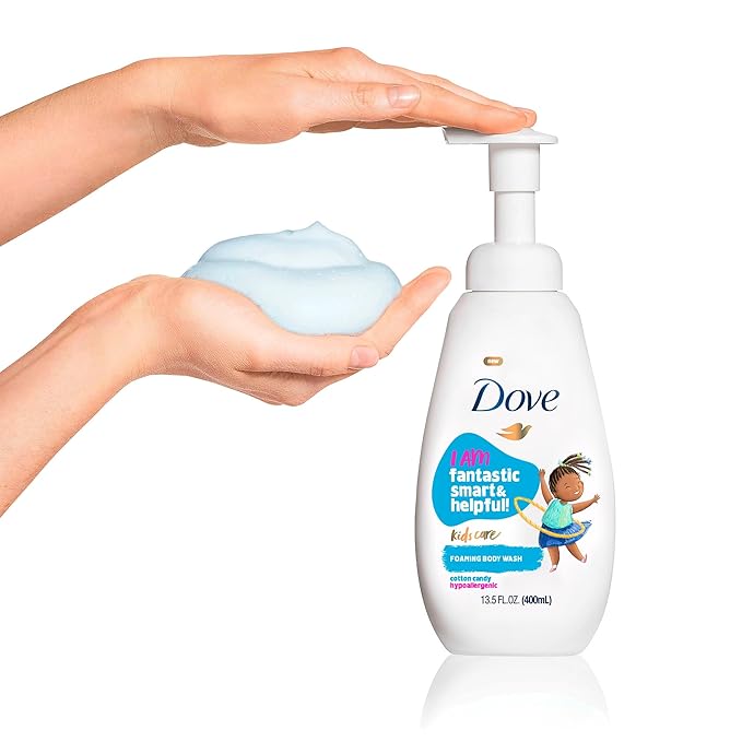 Dove Kids Care Foaming Body Wash For Kids Cotton Candy Hypoallergenic Skin Care 13.5 oz (Pack of 2)