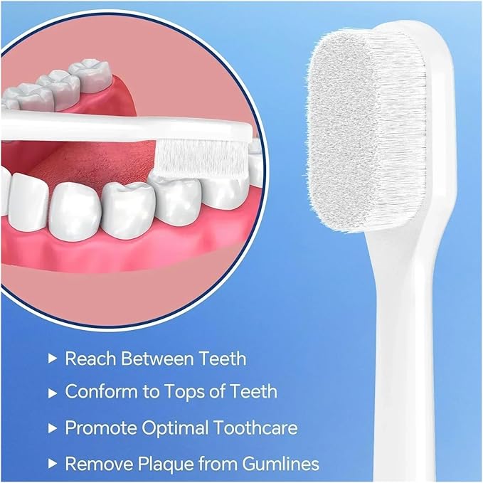 8-12pcs Toothbrush Replacement HeadsCompatible for Soft Nano Bristles Brush for Sensitive Care(8 Pcs)