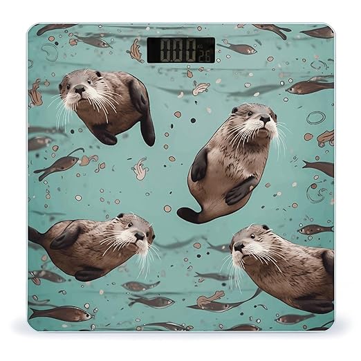 Otters Scale for Body Weight Accurate Digital Bathroom Scale Toughened Glass High Precision Scales Smart Weight Scales with Large LCD Backlight Display Weighing Machine