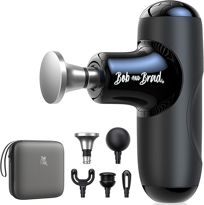 BOB AND BRAD Q2 Max Mini Massage Gun with Metal Head Pocket-Sized Deep Tissue Massager Gun for Athletes Professional Portable Percussion Muscle Massager Gun