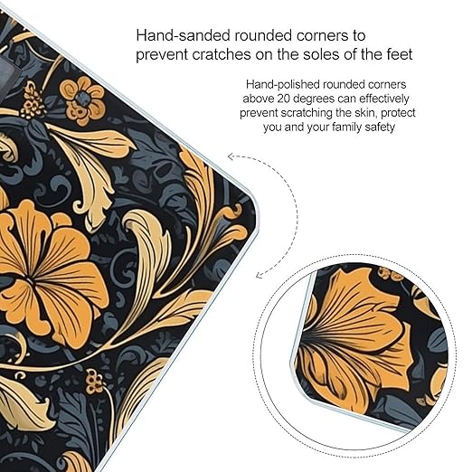 Old Style Flowers Scale for Body Weight Digital Bathroom Scale Accurate Smart Weight Scales with Large Display Weighing Machine High Precision Scales