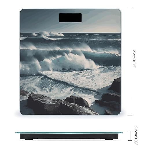Wild Seas Scale for Body Weight Precision Bathroom Weighing Scales with Back Lit LCD Display Sturdy Tempered Glass Body Weight Scales Digital Bathroom Scale 400lb