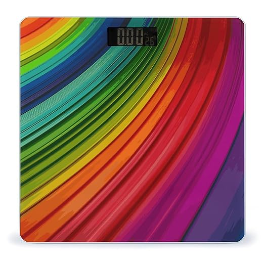 Rainbow Color Stripe Weight Scale Digital Electronic Scales Bathroom Scale Larg LCD Backlight Display High Precision MeasurementsTempered Glass