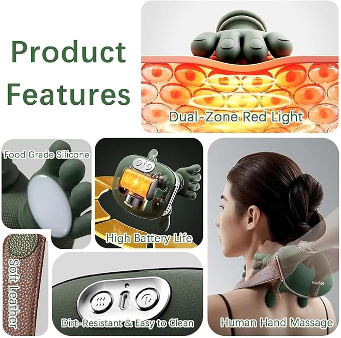 Handheld Neck Massager Neck and Shoulder Massager Electric Finger Pressure Back Massager Suitable for Shoulders and Neck Compact and Lightweight Suitable for Both Men and Women