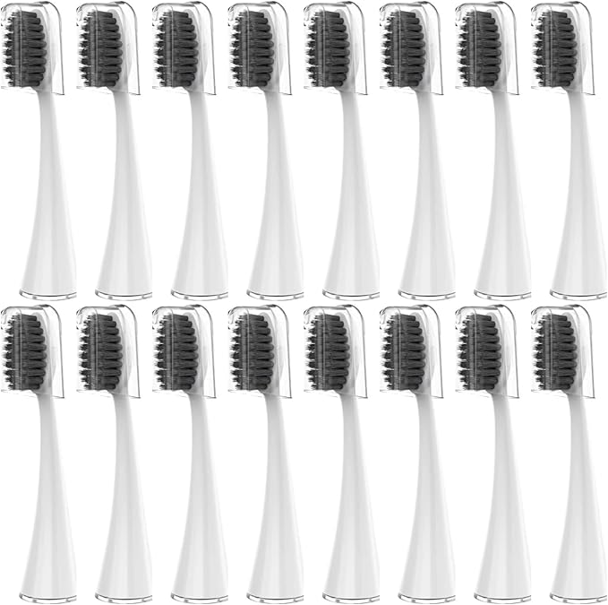 Replacement Toothbrush HeadsCompatible for Seago S9 S1 S6 S8 S21 S26 S28 SG540 SG860 SG861 SG986 SG987 SG988(16pcs White)