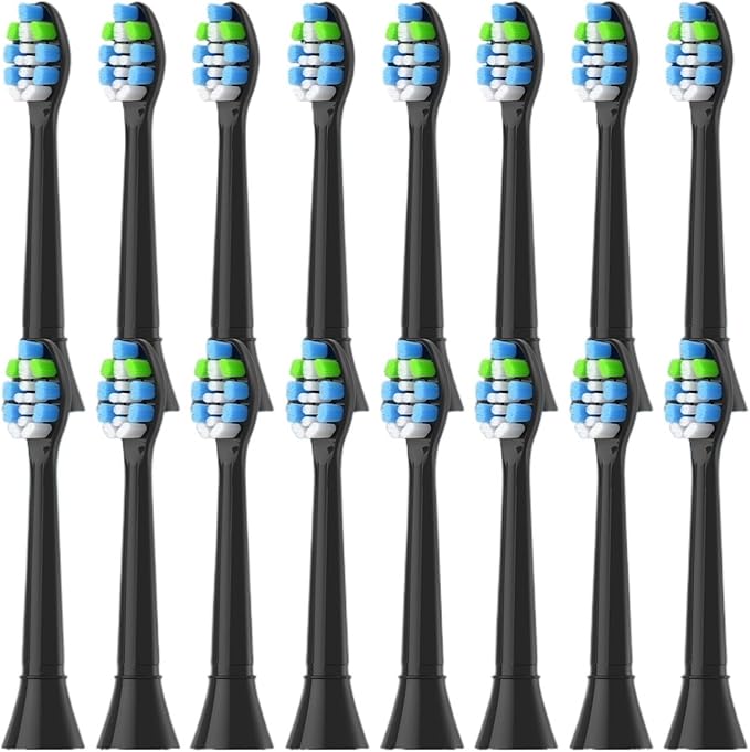 4-16Pack Replacement Toothbrush Heads Compatible for Philips Sonicare Electric Tooth Brush Refill(16pcs Black)