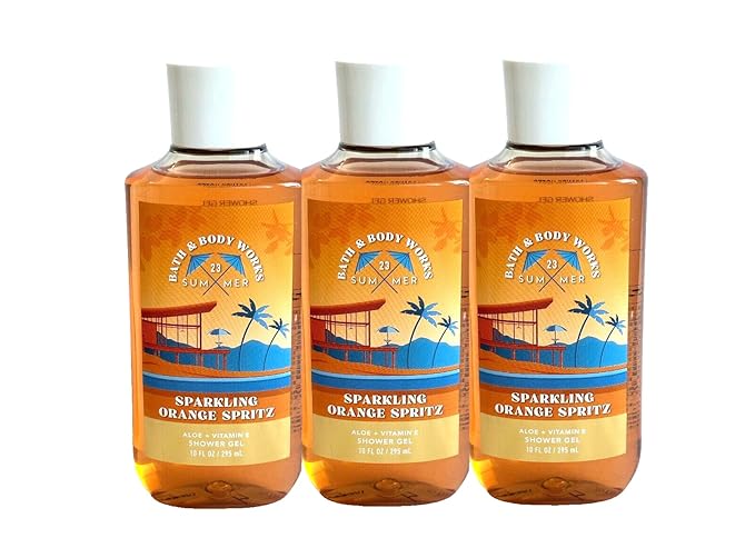 3 SPARKLING ORANGE SPRITZ bath &amp Body Wash Shower Gel 10 oz