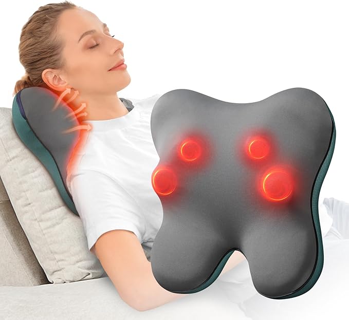 BOB AND BRAD Back Massager with Heat FSA Eligible/HSA Eligible EZBack Corded Back Massager for Pain Relief Deep Tissue Shiatsu Back and Neck Massage Pillow Soothing Full-Body Relief for Women Men