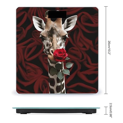 Giraffe Kissing Flower Bathroom ScaleHighly Accurate Digital Weighing Machine for People Bright LED Display Weight Scale for The Aldult Home Use