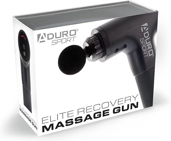 Aduro Percussion Massage Gun Deep Tissue Muscle Massage Gun Handheld Elite Recovery™ Electric Hand Held Therapy Massager Gun Perfect for Athletes Full Body Back Neck Shoulder Pain Relief (Black)