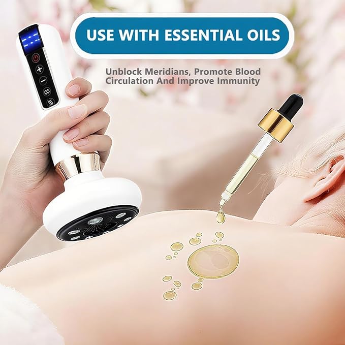 Intelligent Handheld Massage Tool for Anti - Cellulite Electric Cupping Device with 12 Suction Modes. This Fat Remover Massager is suitable for Arms Legs Back and can be Used at Home. (white)